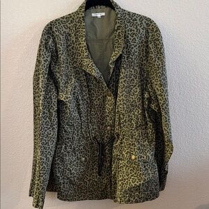 Maurices Olive Leopard Print Utility Jacket